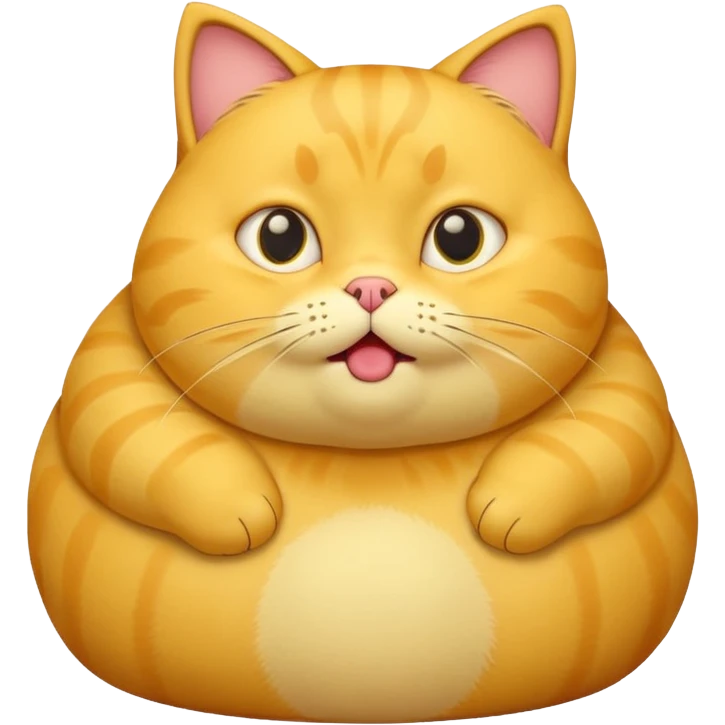 cute yellow fat cat confused whole body emoji