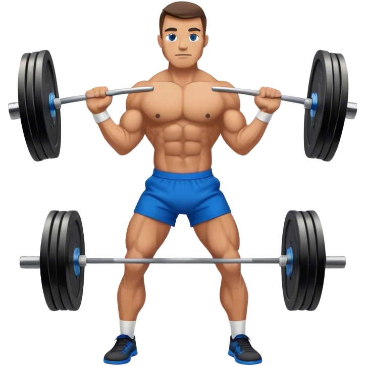 buff man with blue shorts perfoming deadlift emoji