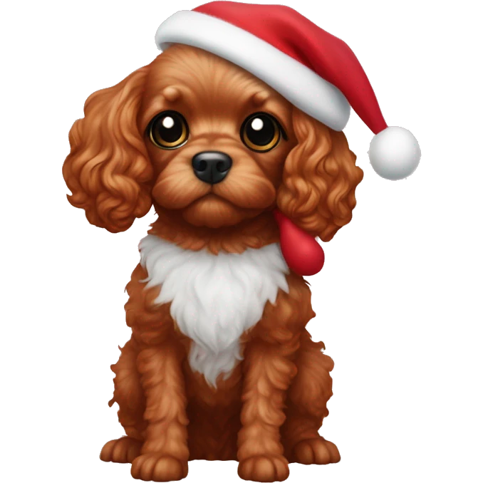 ruby red toy cavoodle dressed up as rudolph    emoji