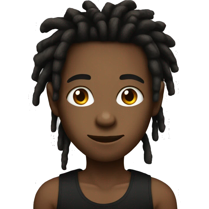 A boy with dreads and cute with a black tank top  emoji