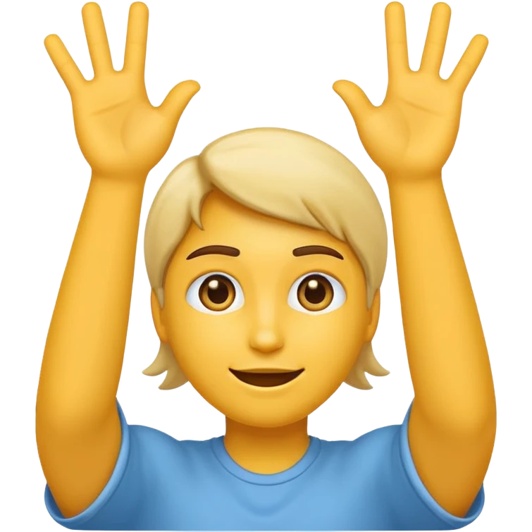 make the emoji what? whith two hands up combined with a six and  a seven emoji