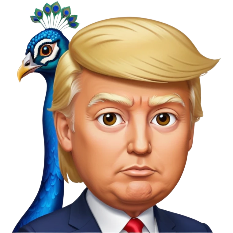 Naked Trump with a Peacock Russia  emoji