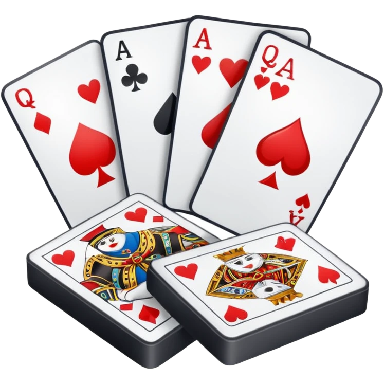 emoji of playing cards with illustrations of beauty products on them
 emoji