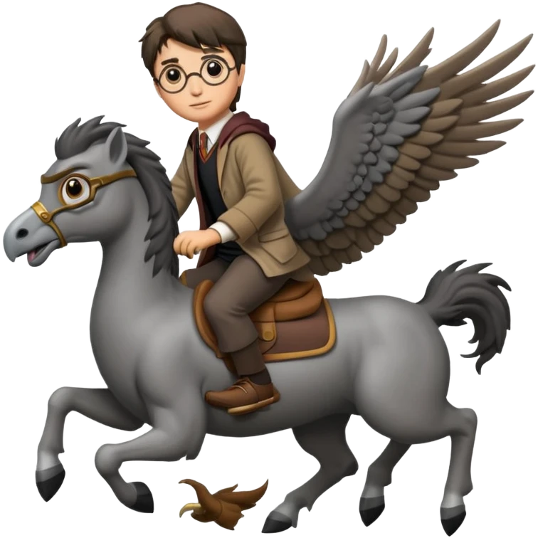 harry potter riding buckbeak emoji