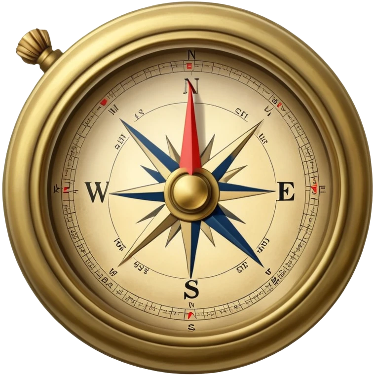Travel compass pointing to adventure emoji