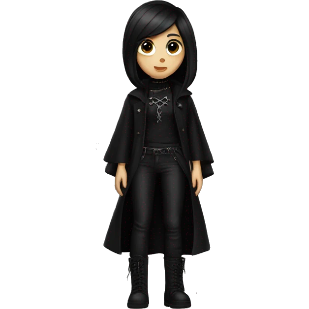 brunette goth emoji