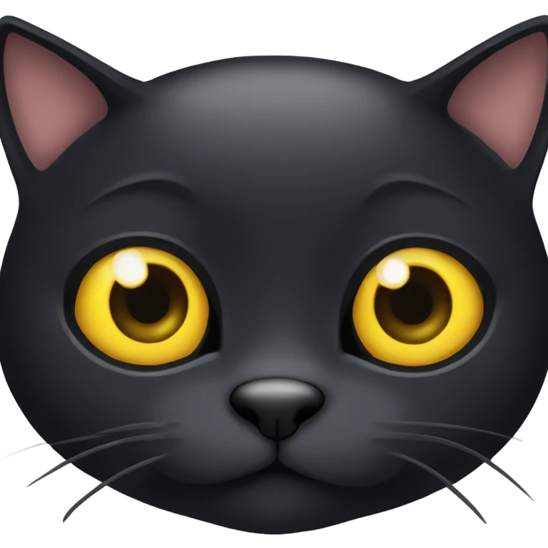 Black cat with big cute yellow eyes emoji