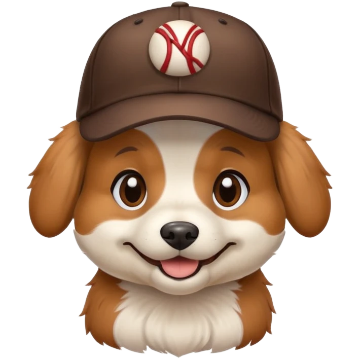 cute dog wearing a baseball hat emoji