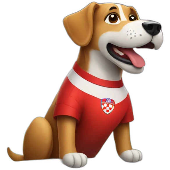 dog at a croatian football game emoji