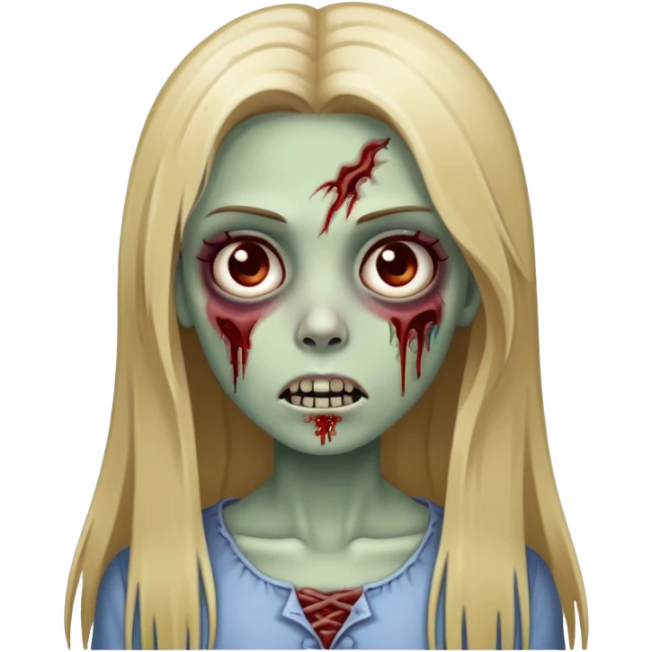 zombie girl with long straight dark blonde hair emoji