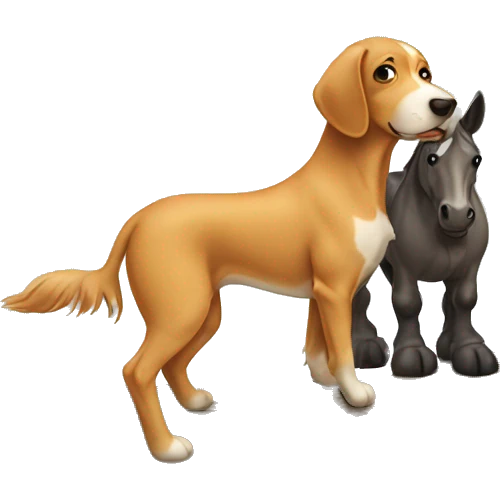 Dog with horse on a tree emoji