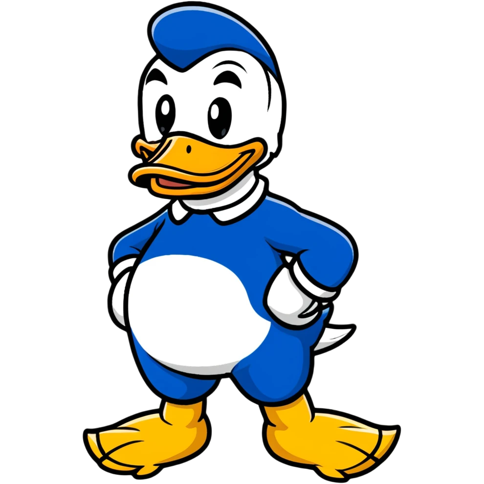 Donald Duck cartoon sticker style, different expression emoji