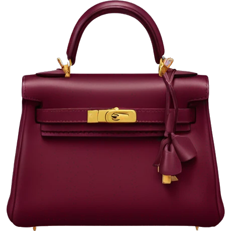 Burgundy hermes mini kelly purse emoji