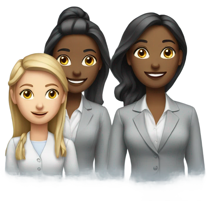 corporate team of 4 girls  emoji