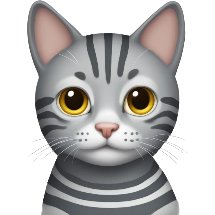 Grey cat with stripes emoji