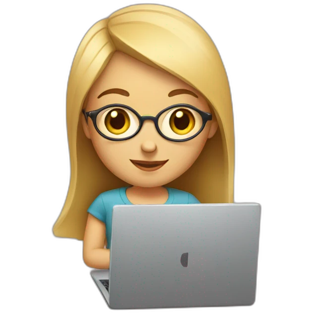 Dasha with a laptop emoji
