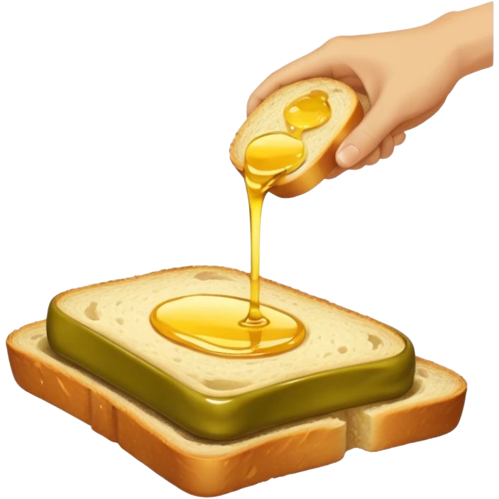 make a hand dipping a bread in olive oil emoji