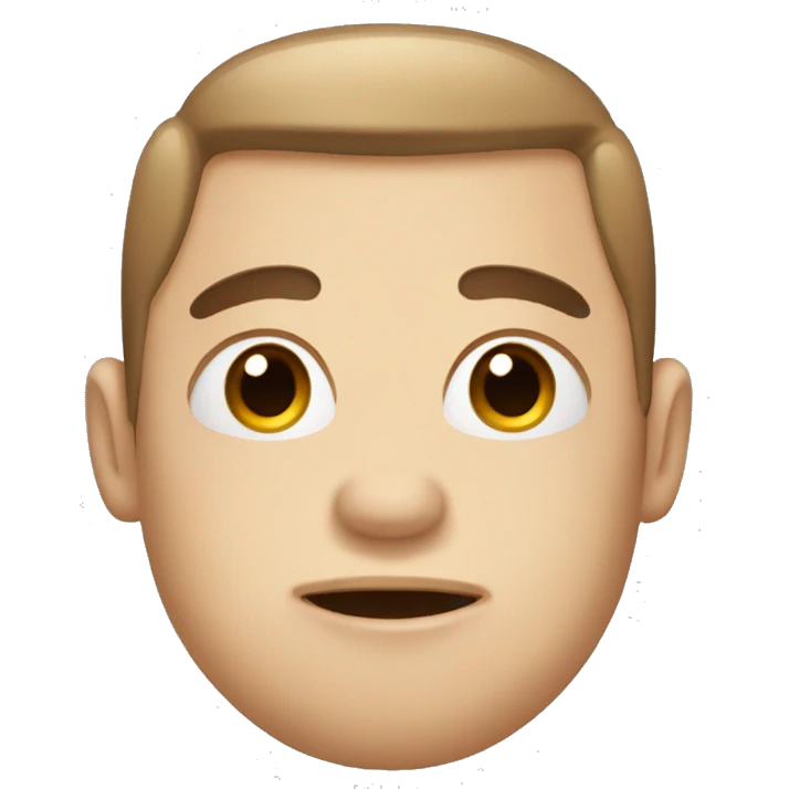 emoji with a really big forehead, big eyebrows, big lips, white skin color, a mole on right cheek, long hair, only one emoji. emoji