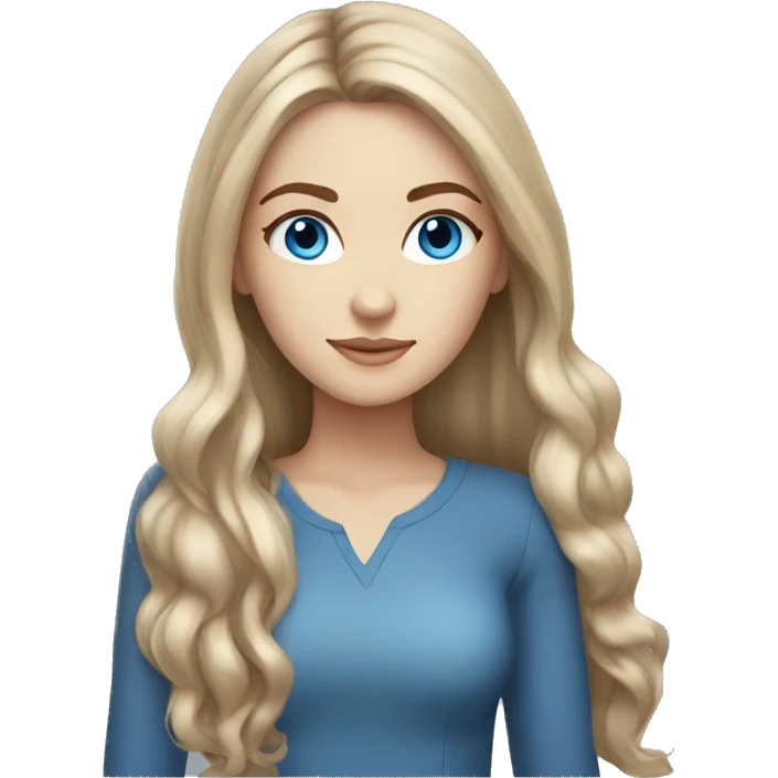 stunning white girl light brown hair blue eyes emoji