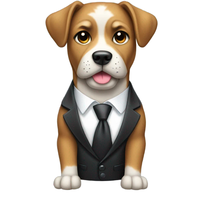 Dog wearing a suit emoji