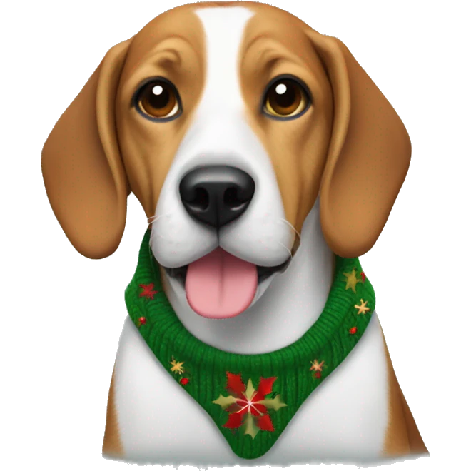 Beagle with a Christmas jumper on emoji