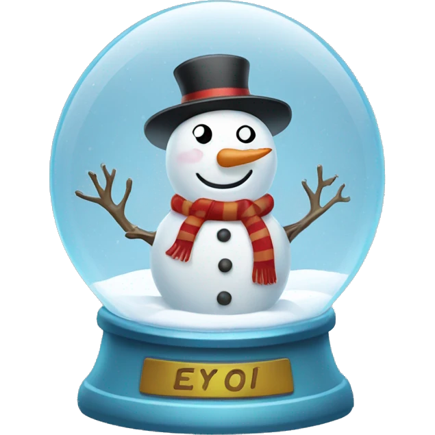 Snowman inside a snow globe  emoji