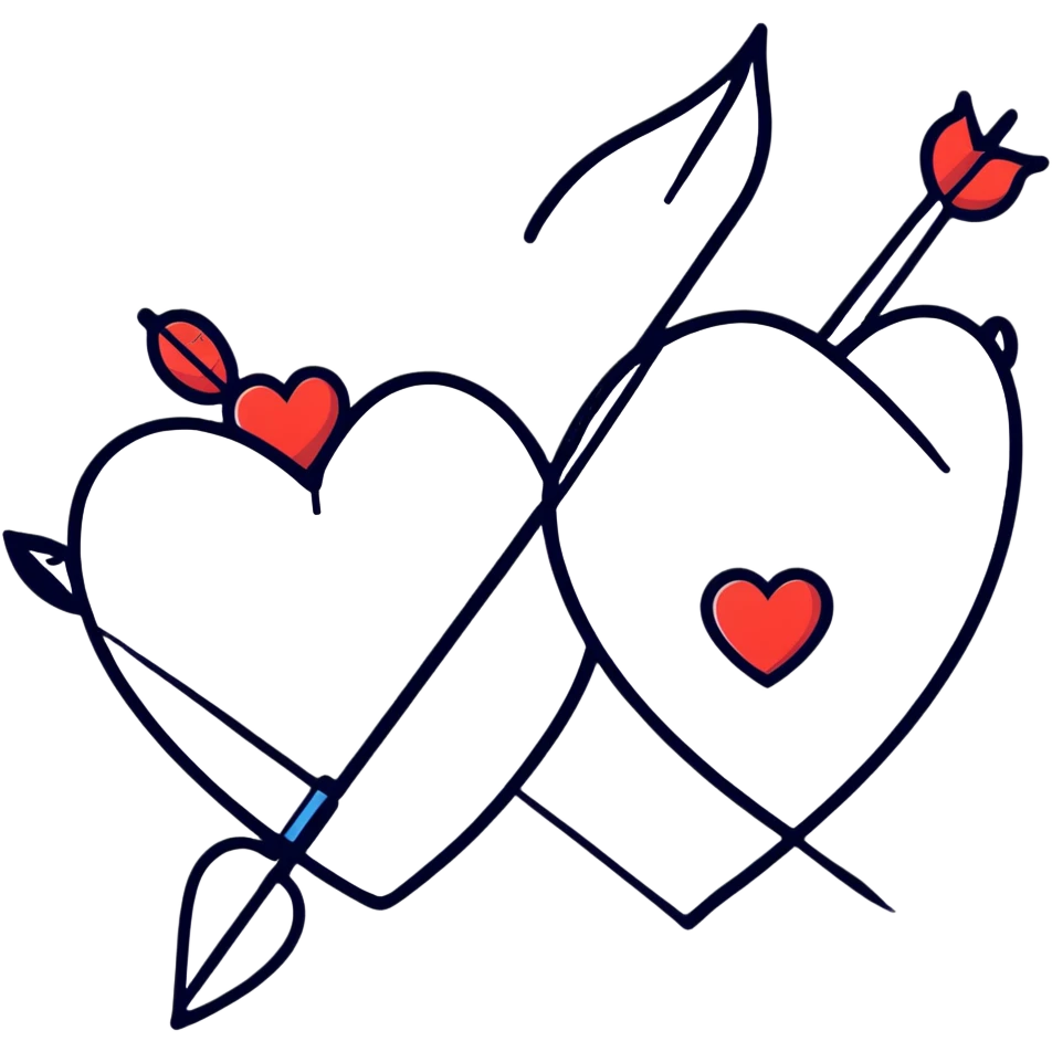 two hearts with a cupid arrow emoji