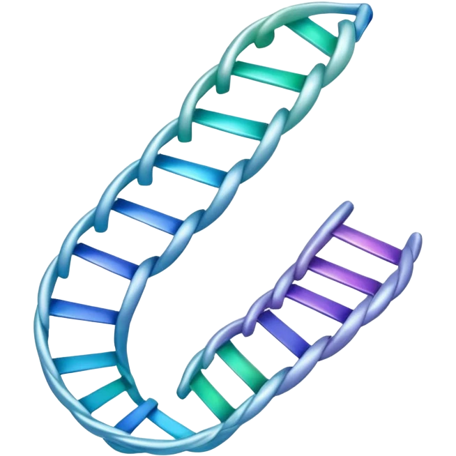 A single helical ribbon representing mRNA, twisting smoothly like a corkscrew or spiral staircase but with only one ribbon; no ladder rungs, no paired bases, no second strand.  Focus on one continuous strand only.” emoji
