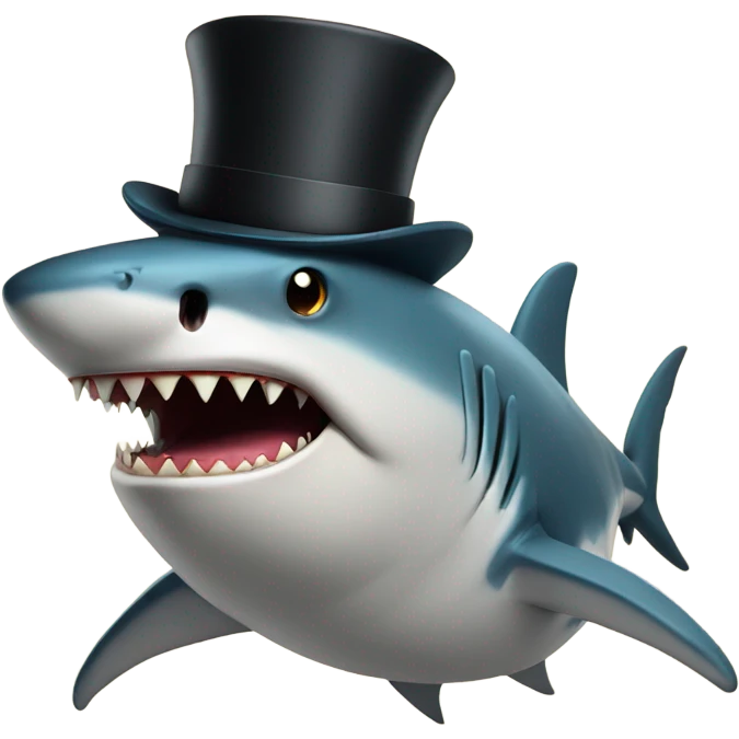 Shark with a top hat and cigar emoji