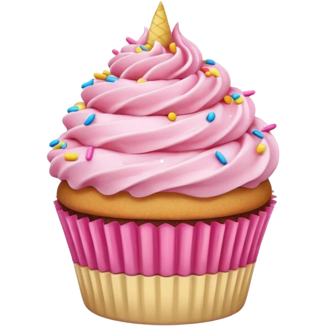 Cupcake with pink icing emoji