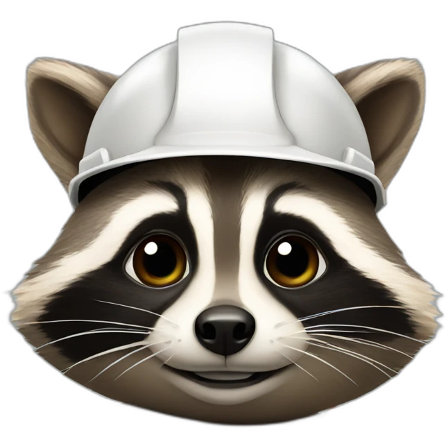 raccoon with construction helmet emoji