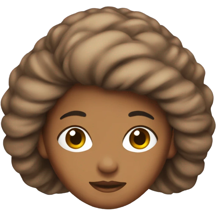Brown face hair bonnet emoji