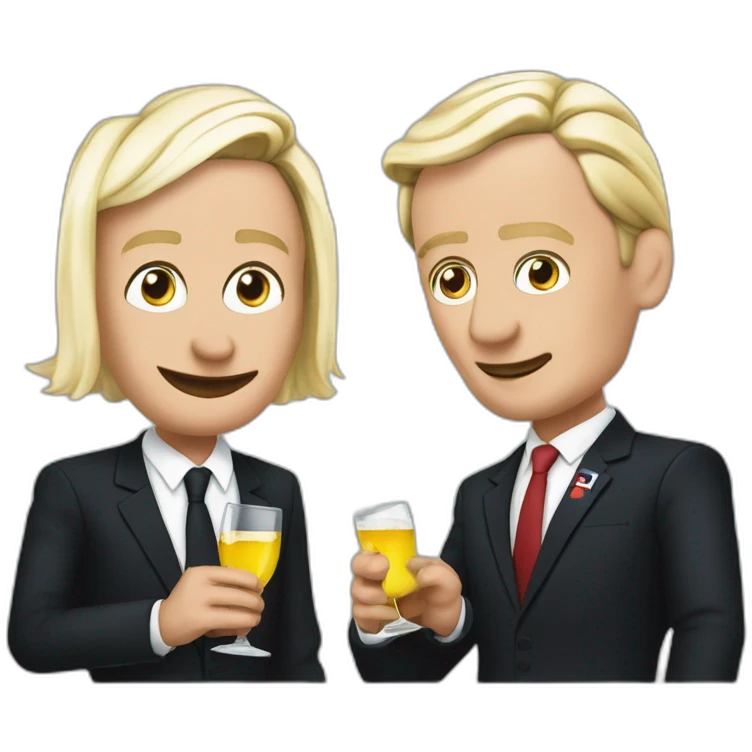 Tipsy macron and lepen emoji