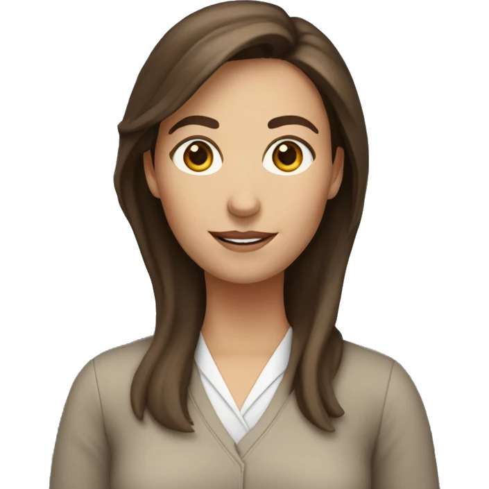femail teacher with brown hair no glasses emoji