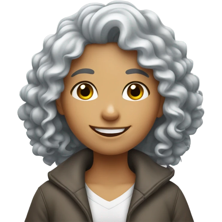 Silver curly hair white girlwith thumb up emoji