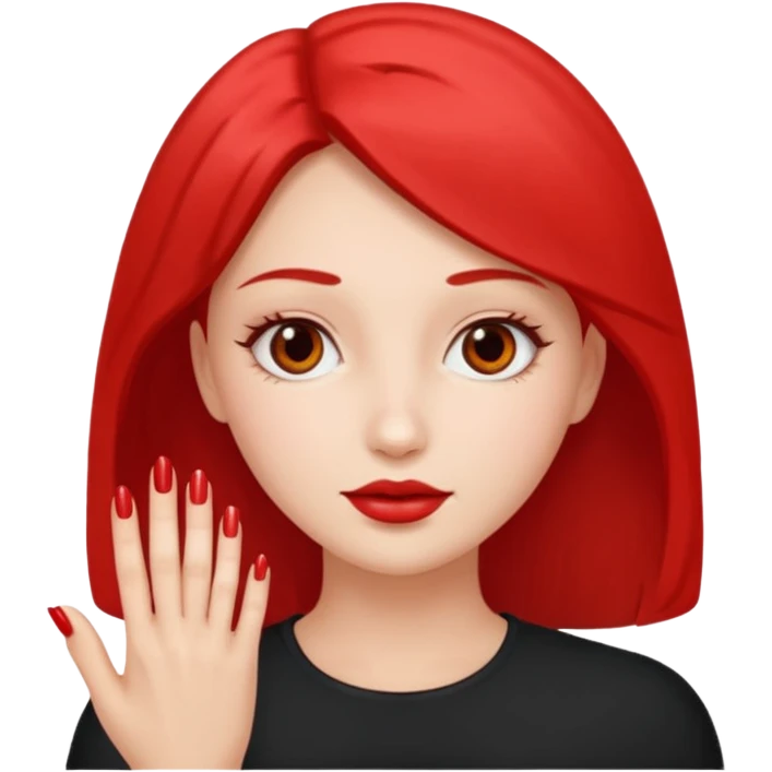 Round face baddie with big nails emoji