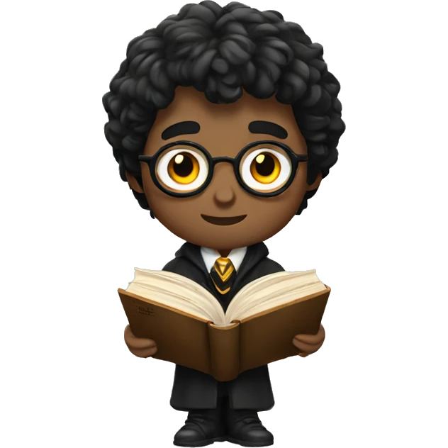 harry potter with book emoji