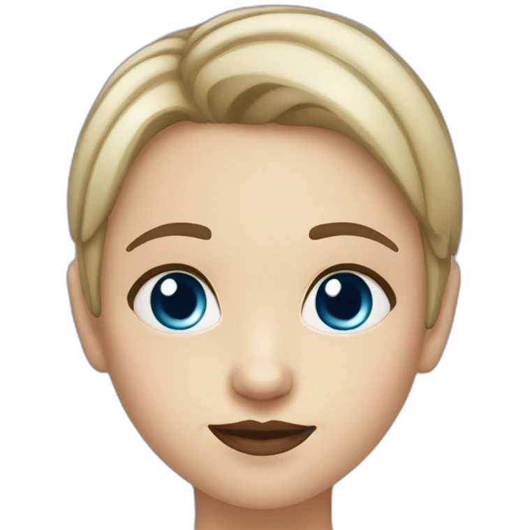 girl - crooked nose - blue eyes - short hair emoji