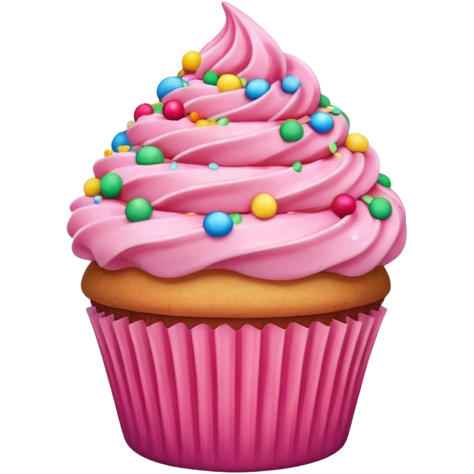 Cupcake with pink icing emoji