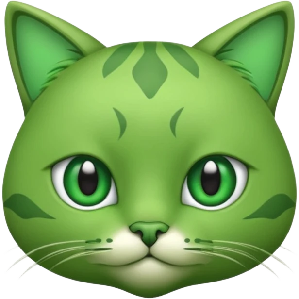 Créame un gato que se combierta en alien verde emoji