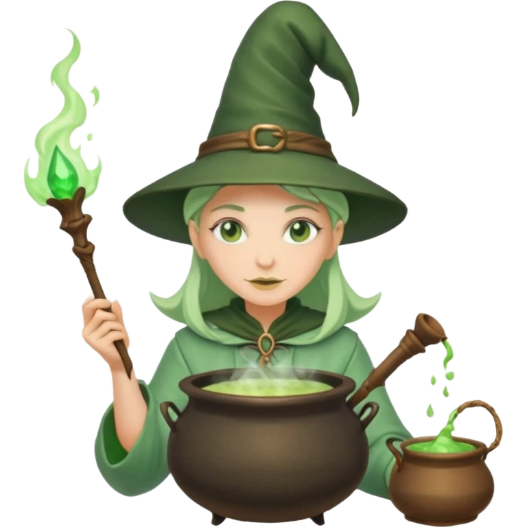 green witch cooking potion emoji