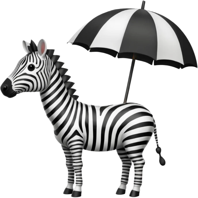 zebra with umbrella emoji