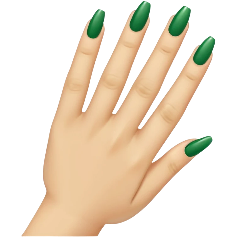 one finger green nail art emoji
