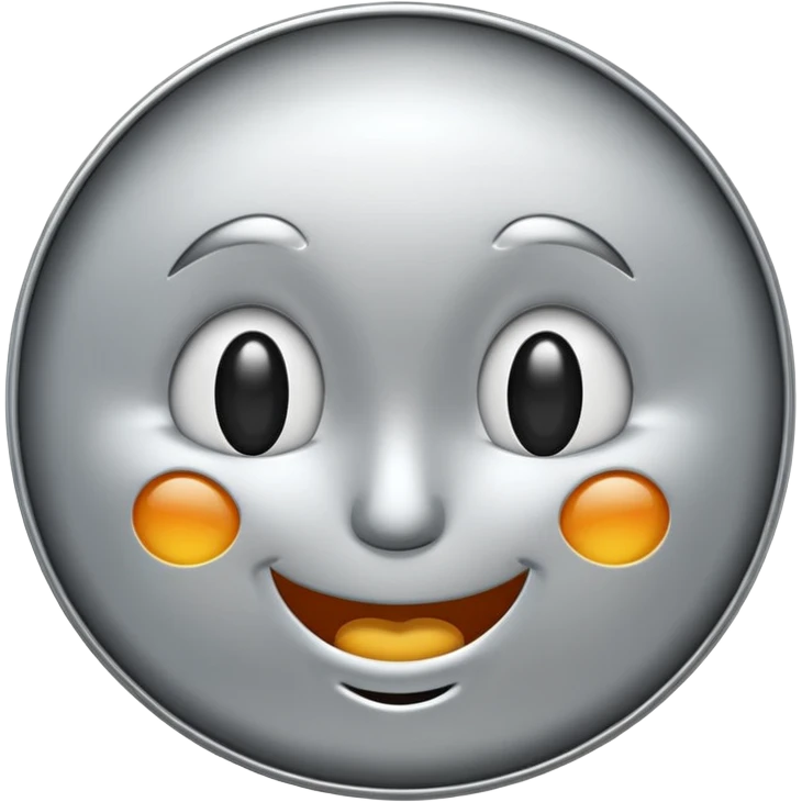 Silver coin wink face emoji
