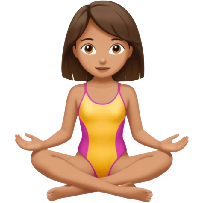 Girl wear swimsuit, The girl sits with her legs apart, show her feet emoji