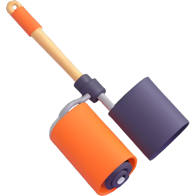 paint roller with bright colors emoji
