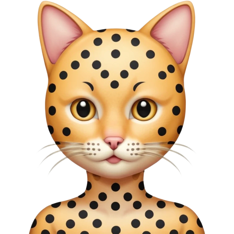 polka dots human body and cat face emoji