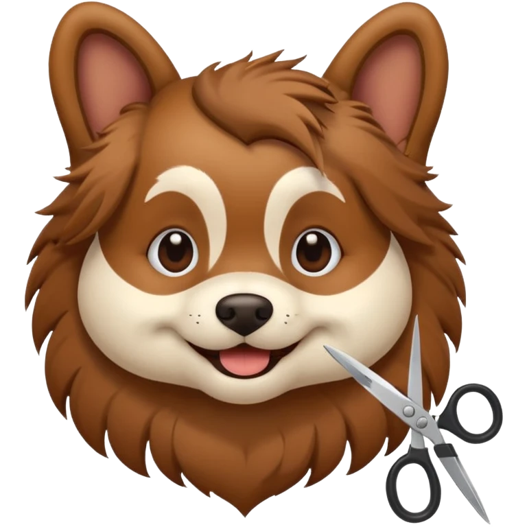 Dog with scissors emoji