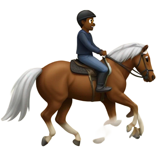 A horse riding a human emoji