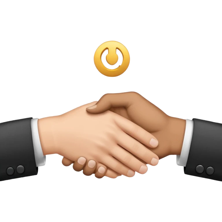 hand gesture representing a deal or agreement, two hands shaking emoji